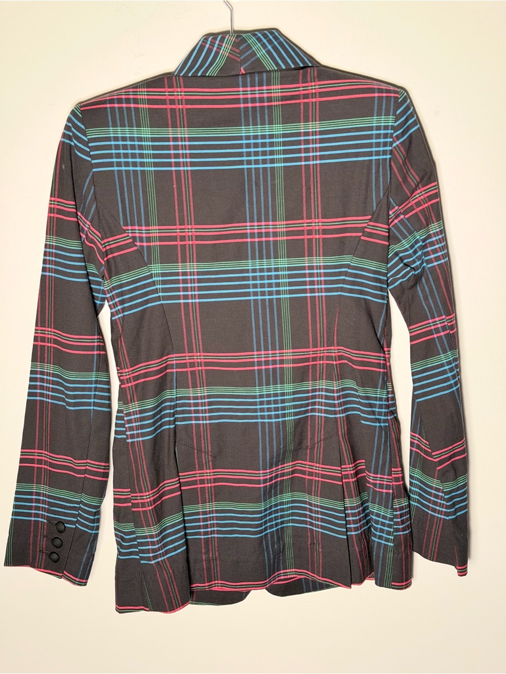 Cabi Plaid Blazer in Navy, Green, and Red Holiday Christmas Office Party - Picture 8 of 11